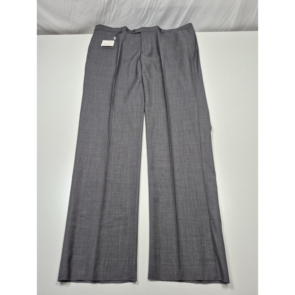 Rossetti Uomo Dress Pants Mens 44x37 Gray Wool Flat Front Unhemmed NWT
